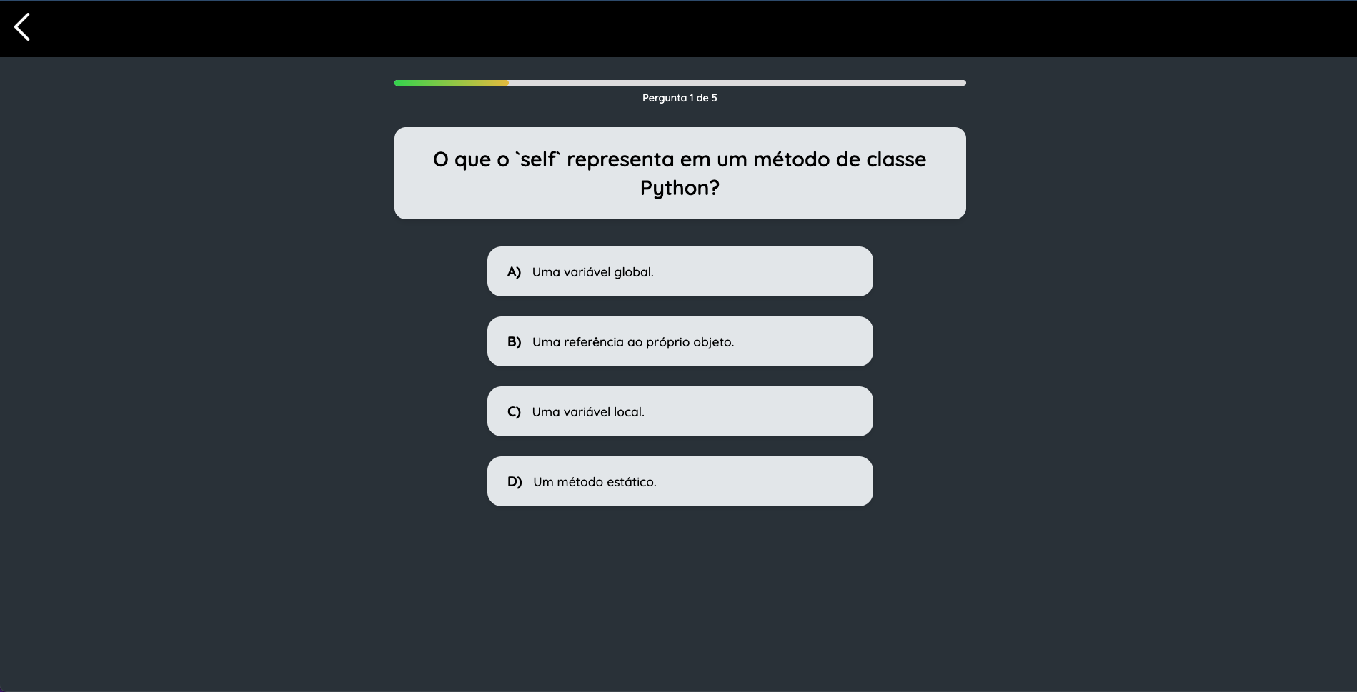 Exemplo de pergunta